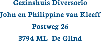 Gezinshuis Diversorio John en Philippine van Kleeff Postweg 26 3794 ML  De Glind